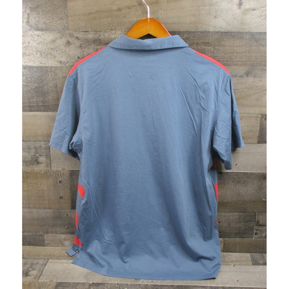 Radmor Polo Shirt Mens Medium Blue Red Striped Golf Retro Short Sleeve Peru - Picture 3 of 9